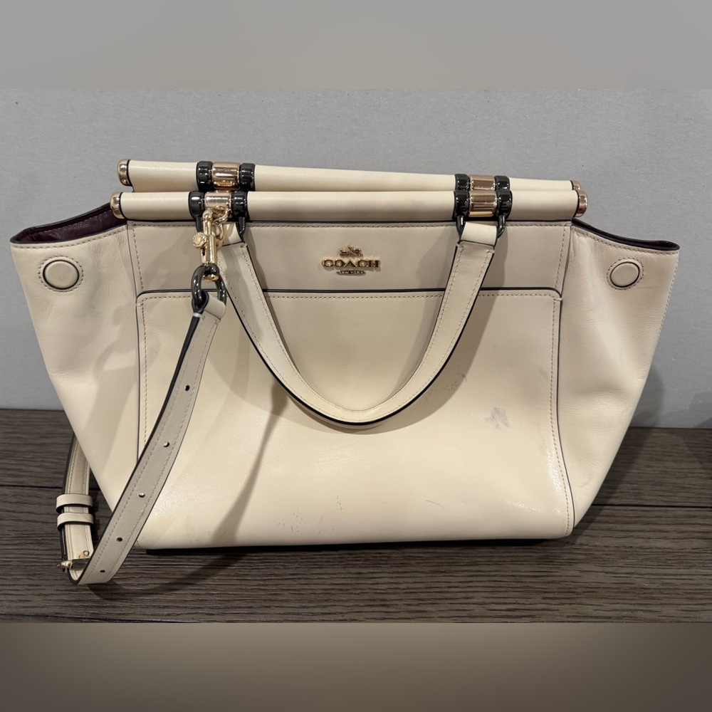 Coach Cream Leather Satchel